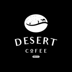 Coffee beans with desert desert view sahara arabia gobi kalahari patagonia antartica desert. a good logo design for a cafe logo in the desert or a middle eastern coffee brand.