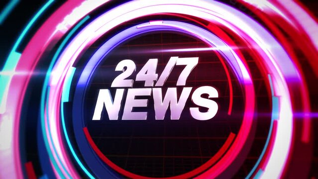 24 News with blue and red circles, business, corporate and news style background