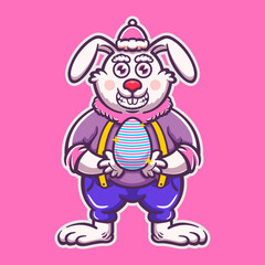 illustration of easter rabbit mascot