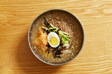 makguksu, buckwheat noodles, Korean traditional food 