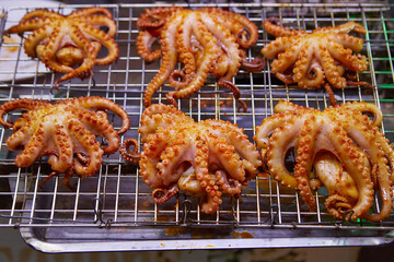 Barbecue food displayed in the Southeast Asian market