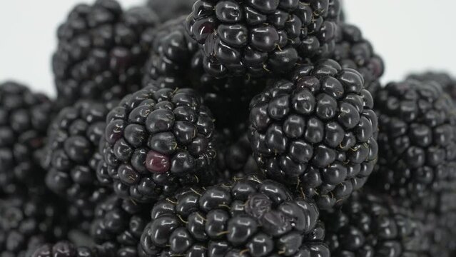 Fresh Rip Organic Blackberries Rotation Macro 