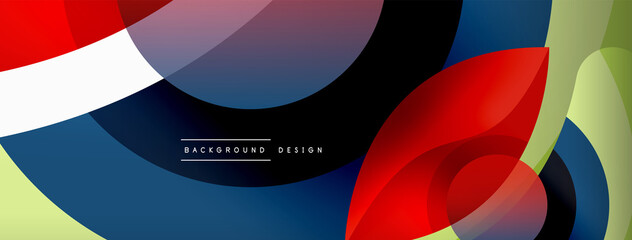 Creative geometric wallpaper. Minimal abstract background. Circle wave and round shapes composition vector illustration for wallpaper banner background or landing page