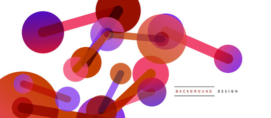 Abstract background. Round dots connected by lines. Trendy techno business template for wallpaper, banner, background or landing