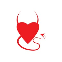 Heart Devil logo vector template