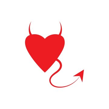 Heart Devil logo vector template