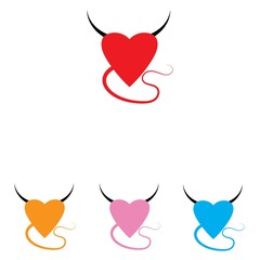 Heart Devil logo vector template