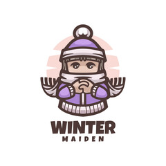 Illustration vector graphic Winter maiden, good for logo design