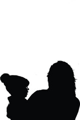 silhouette of a child with Mother