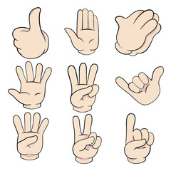 set of hand gestures