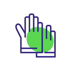 Garden working gloves. Pixel perfect, editable stroke color icon