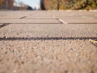 surface of brown brick ground in the park