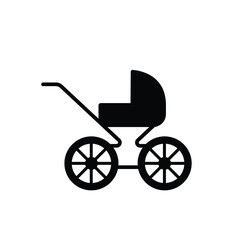 Fototapeta na wymiar Baby cart icon vector isolated on white, sign and symbol illustration.