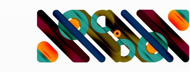 Lines geometric background. Stripes and rings composition business template for wallpaper, banner, background or landing