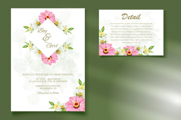 Fototapeta na wymiar Elegant floral template wedding card