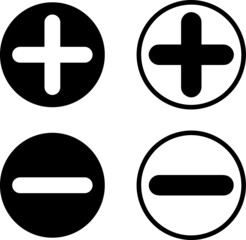 Plus and minus icon set . Vector illustration.eps