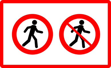  Prohibition pedestrians sign vector illustration..eps