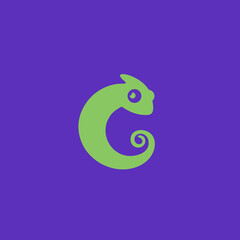 Cameleon Logo Combination With Letter C, creative design, icon or symbol logo