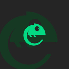 Cameleon Logo Combination With Letter C, creative design, icon or symbol logo