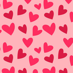 Cute cartoon design with red different hearts