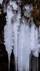 Icicles in a cave (Otaki, Date, Hokkaido, Japan)