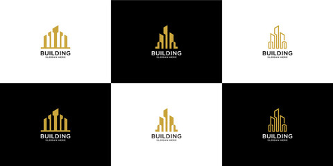 Set of building architecture logo template.
