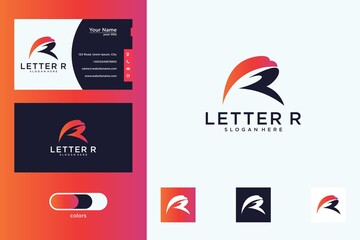 letter r with Eagle logo design template