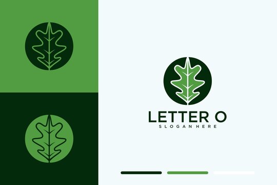 letter o with oak logo design template