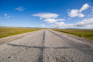 High altitude landscape under blue sky