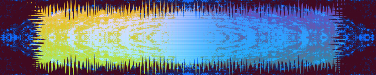 Abstract neon grunge border background image.