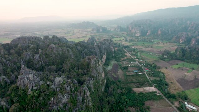 Top view Noen Maprang district, Phitsanulok Unseen Thailand.