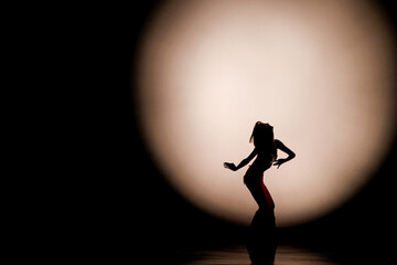 Dance silhouette under moonlight