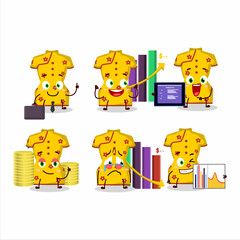 Yellow clothing of chinese woman character designs as a trader investment mascot