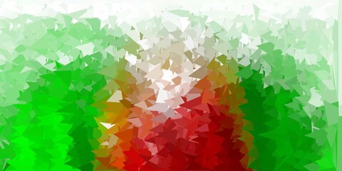 Light green, red vector poly triangle texture.