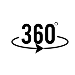 Angle 360 degrees sign icon. Geometry math symbol. Full rotation