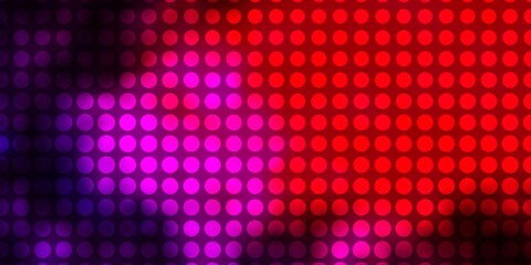 Dark Pink, Red vector background with circles. Illustration with set of shining colorful abstract spheres. Pattern for wallpapers, curtains.