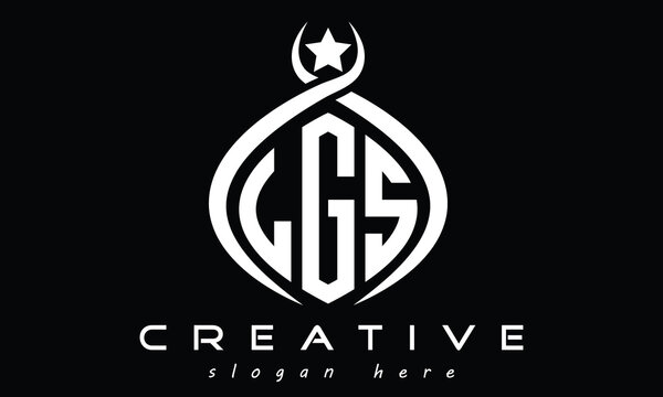 LGS three letters monogram curved initial logo design, geometric oval minimalist modern creative logo, vector template
