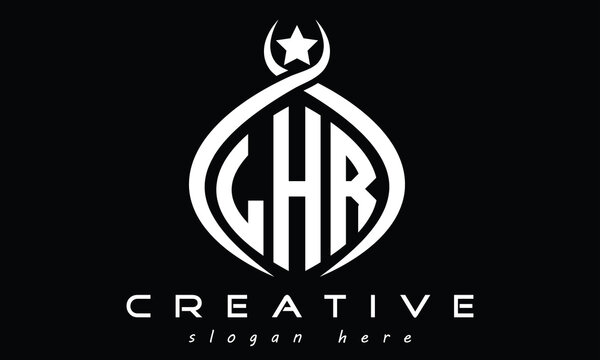 LHR three letters monogram curved initial logo design, geometric oval minimalist modern creative logo, vector template