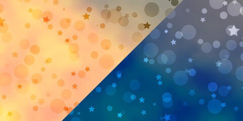 Vector pattern with circles, stars. Abstract design in gradient style with bubbles, stars. Texture for window blinds, curtains.