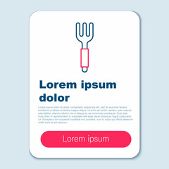 Line Fork icon isolated on grey background. Cutlery symbol. Colorful outline concept. Vector