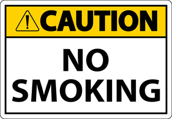 Caution No Smoking Symbol Sign On White Background