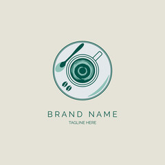 coffee shop logo template design for brand or company and other