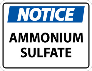 Fototapeta premium Notice Ammonium Sulfate Symbol Sign On White Background