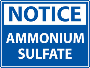 Notice Ammonium Sulfate Symbol Sign On White Background