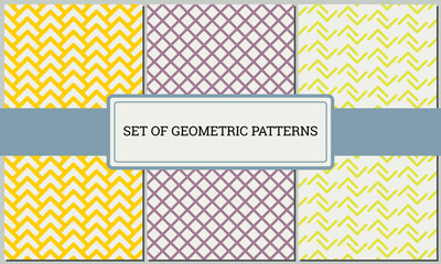 A set of abstract geometric shapes. The color palette is yellow, bright green, lilac. Elegant, simple pattern for fabric, paper, ceramic products. - obrazy, fototapety, plakaty