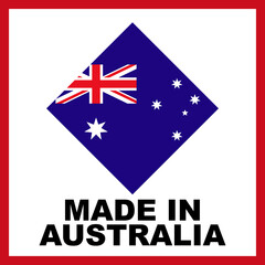 Obraz na płótnie Canvas Made in Australia Flag Concept - 3D Illustration