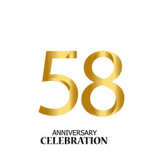 58 YEARS ANNIVERSARY CELEBRATION VECTOR TEMPLATE DESIGN ILLUSTRATION