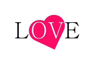 letter love with heart logo vector logo template