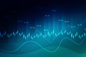 2d rendering Stock market online business concept. business Graph 