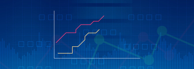 2d rendering Stock market online business concept. business Graph 